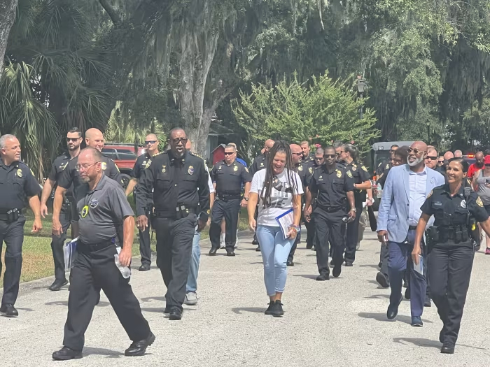 Jackson County Sheriff Talks About Officer Pay Increase While Leading Neighborhood Walk